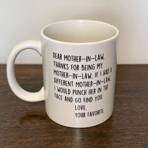 Mother in Law  black white Mug 12oz 3x4”